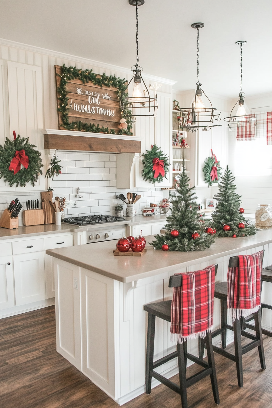 13. Farmhouse Festivities (Christmas Decor Kitchen Ideas) - Christmas Decor Kitchen Ideas