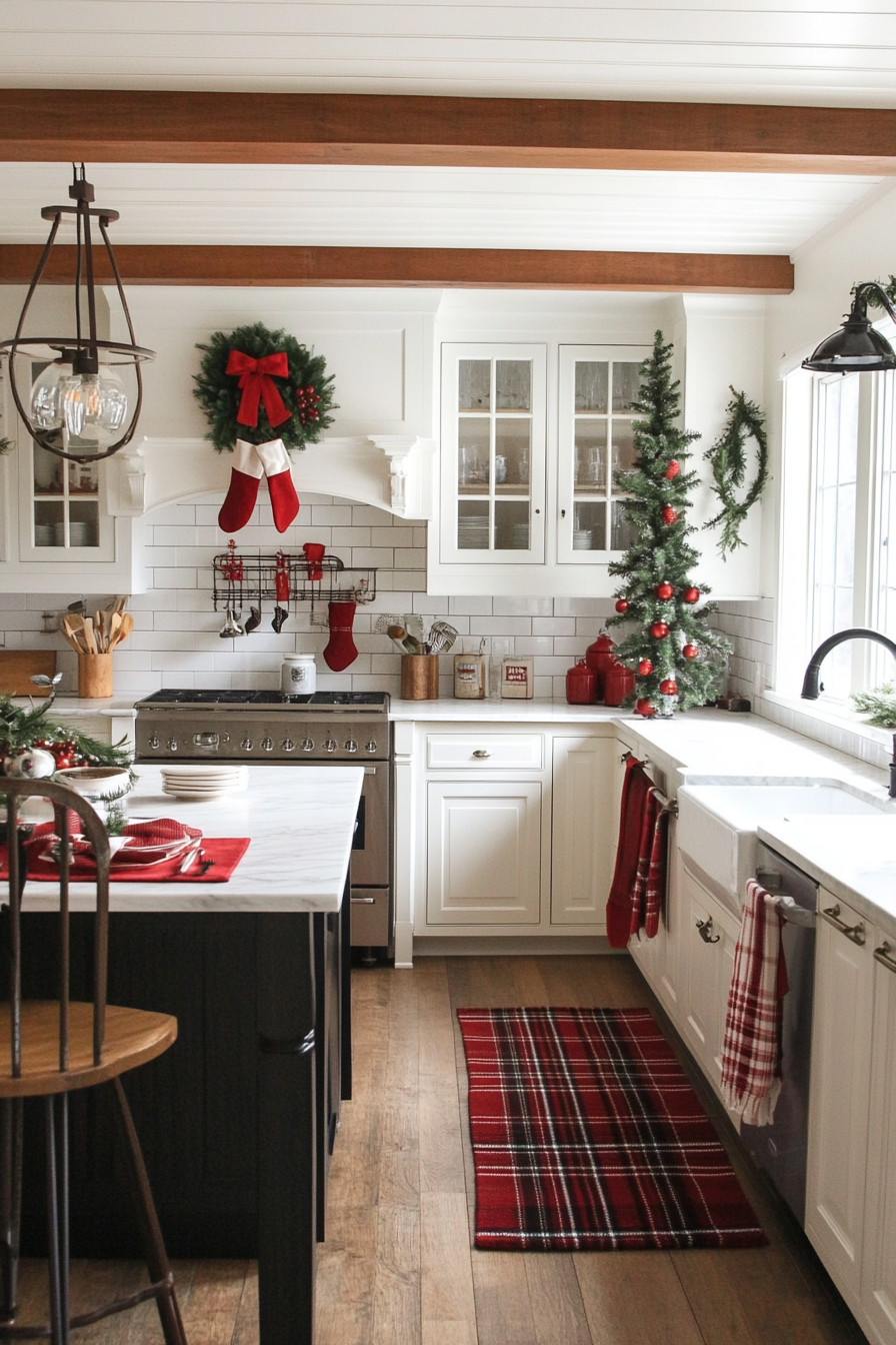 16. Tartan Touches (Christmas Decor Kitchen Ideas) - Christmas Decor Kitchen Ideas