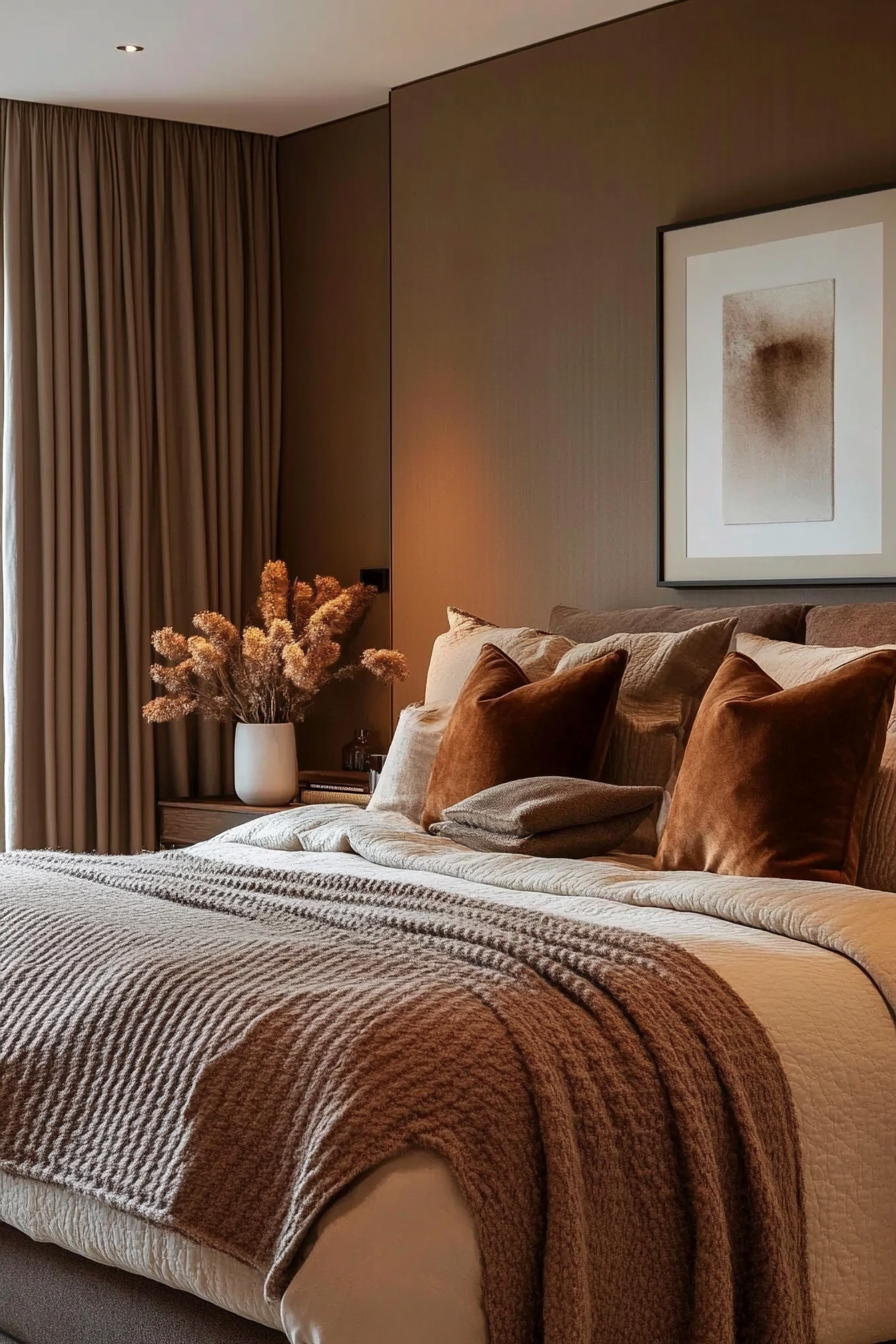1. Cozy Cocoa Retreat (Brown Bedroom Ideas) - Brown Bedroom Ideas