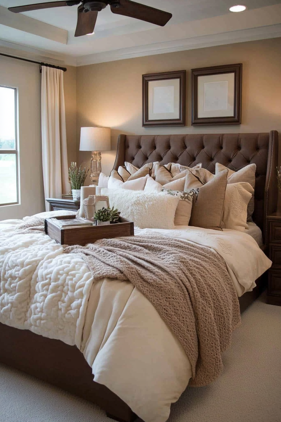 18. Tawny and Blush Tranquil Oasis (Brown Bedroom Ideas) - Brown Bedroom Ideas