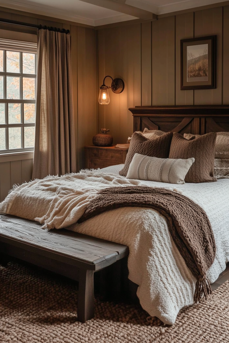 20. Autumn Oak Sanctuary (Brown Bedroom Ideas) - Brown Bedroom Ideas