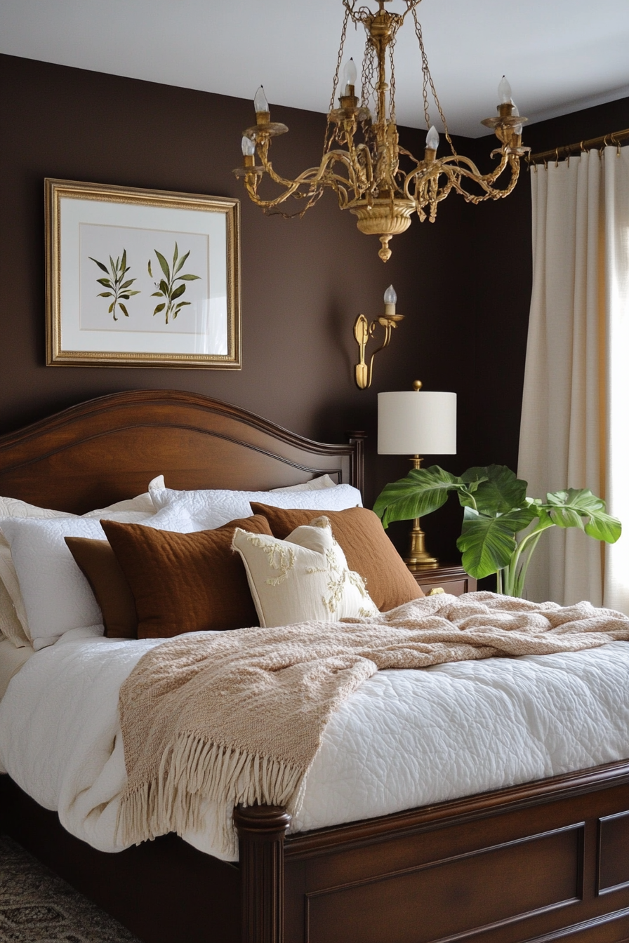25. Chestnut and Brass Luxe (Brown Bedroom Ideas) - Brown Bedroom Ideas