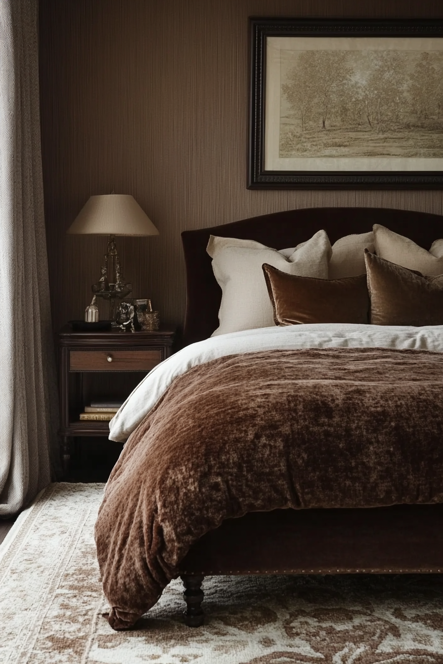 27. Mahogany and Sand Tranquil Look (Brown Bedroom Ideas) - Brown Bedroom Ideas