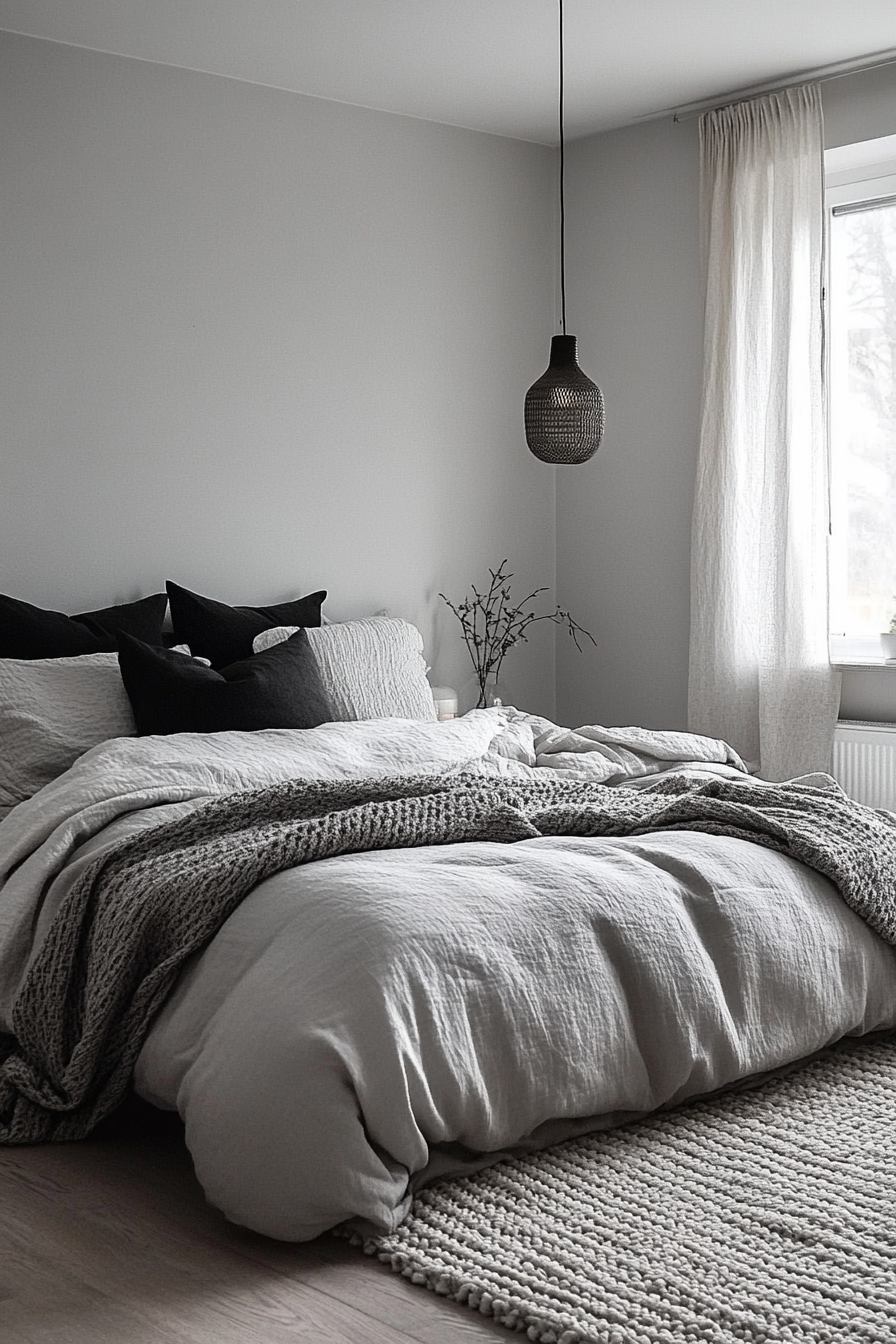9. Contemporary Monochrome Bedroom (Simple Bedroom Ideas) - Simple Bedroom Ideas