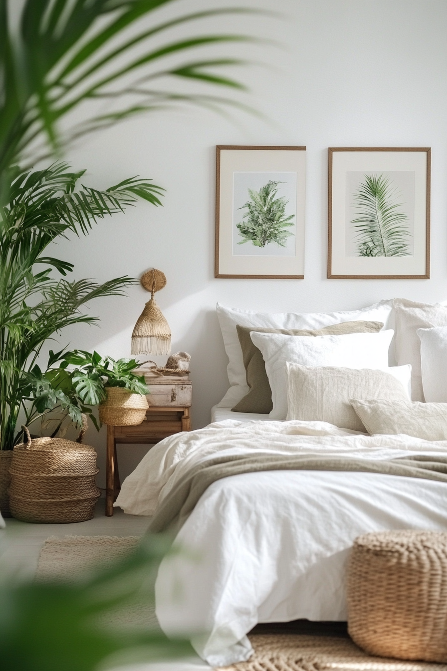 10. Tropical Retreat (White Wall Bedroom Ideas) - White Wall Bedroom Ideas