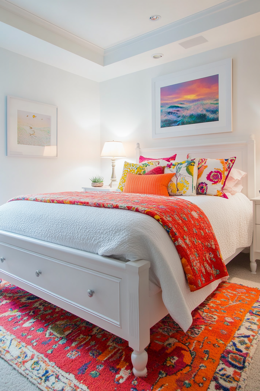 12. Eclectic Bedroom (White Wall Bedroom Ideas) - White Wall Bedroom Ideas