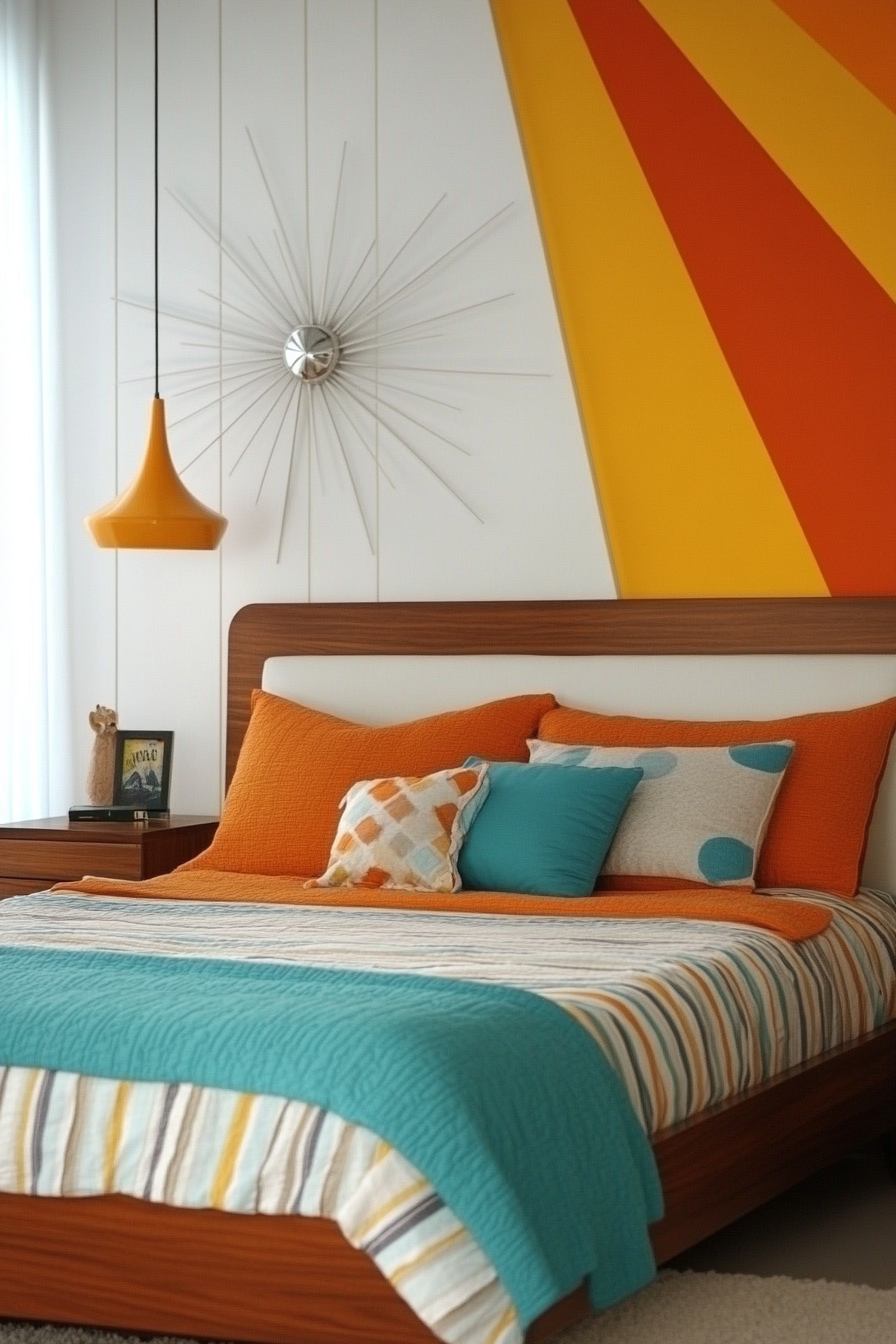 20. Retro Vibes Bedroom (White Wall Bedroom Ideas) - White Wall Bedroom Ideas