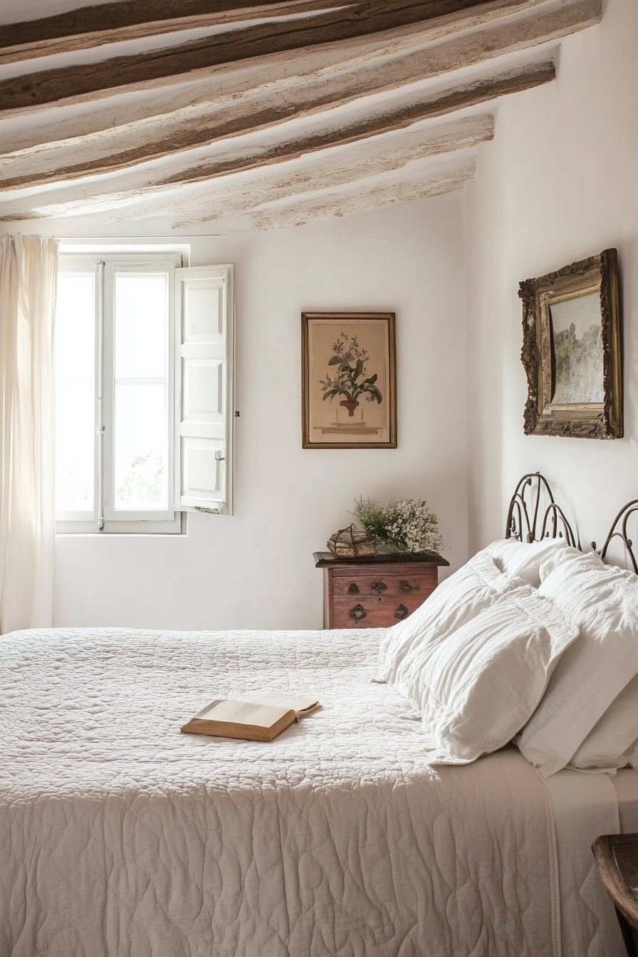 22. Tuscany-Inspired Bedroom (White Wall Bedroom Ideas) - White Wall Bedroom Ideas